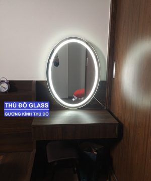 Gương bàn trang điểm đèn led hình oval