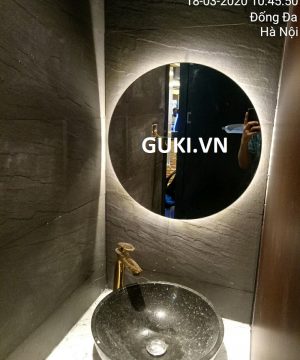 Gương đèn led hình tròn treo nhà tắm
